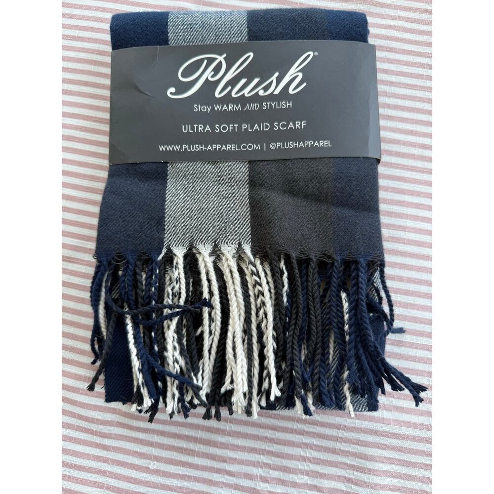 Plush Apparel Women's Plaid Fringe Scarf Multicolor Neck Warmer Butter Soft